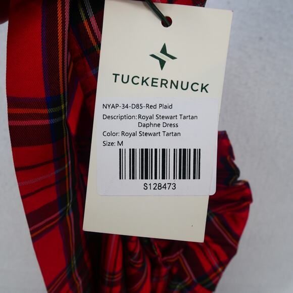NEW Tuckernuck Women's Medium Royal Stewart Tartan Daphne Red Dress Holiday - Picture 5 of 11